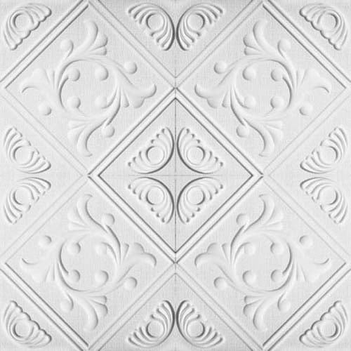 White Styrofoam Decorative Ceiling Tile Anet Case Of 40