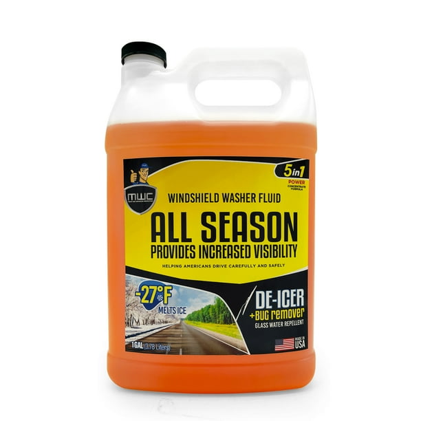 MWC 446948 Windshield Washer Fluid All Season Provides Increased Visibility Orange 1 Gal (3.78