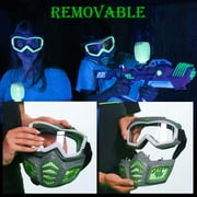 Gel Blaster Glow in the Dark Elite Face Mask for Ages 14+. Full Face Mask with Detachable Goggles, Fits All Types of Faces