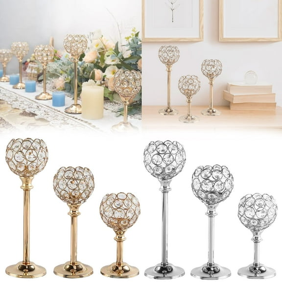 Elegant Tall Candlestick Holders for Tealights and Votives, Multi-Level Candelabra for Dining Table Centerpiece and Wedding Decor