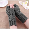 thumbnail image 3 of Holzlrgus 4 Pairs Womens Fingerless Gloves Winter Warm Knit Crochet Thumbhole Arm Warmers, 3 of 6