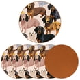 thumbnail image 2 of Dachshund Set of 6 Microfiber Leather Round Car Coasters, 11x11 cm Drink Cup Holders for Car, Absorbent & Durable Auto Accessories for Car Interior, 2 of 6