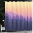 thumbnail image 3 of Ambesonne Mountain Shower Curtain, Fantasy Pines Forest Foggy, 69"Wx75"L, Violet Dark Purple Peach, 3 of 4