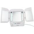 thumbnail image 3 of JERDON Modern Tri-Fold Makeup Mirror with Lights - Vanity Mirror with 5X Magnification & Multiple Light Settings - White Base - Model JGL10W, 3 of 5