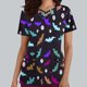 thumbnail image 1 of Fiudx Camisas para Mujer Top de Lactancia con Bolsillo y Cuello En V de Manga Corta con Estampado de Halloween para Mujer, 1 of 5