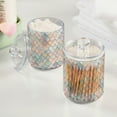 thumbnail image 2 of Yayeee 2 Pack Qtip Holder Bathroom Cotton Swab Canister with Lid Clear Dispenser Set, Small Pink Pattern, 2 of 6