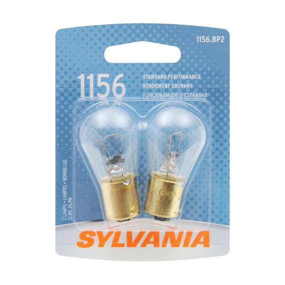 Sylvania Silverstar Ampoule de Secours 1156.BP2 1156; Mini Ampoule Halogène; Claire; Ensemble de 2; Blister Pack