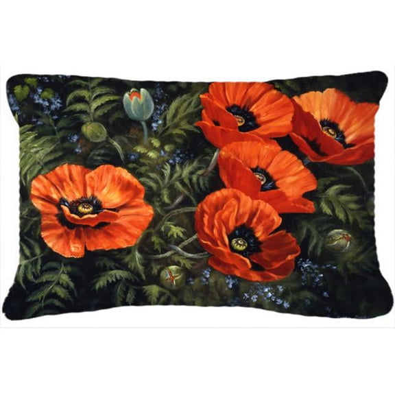 Poppies by Daphne Baxter Fabric Decorative Pillow