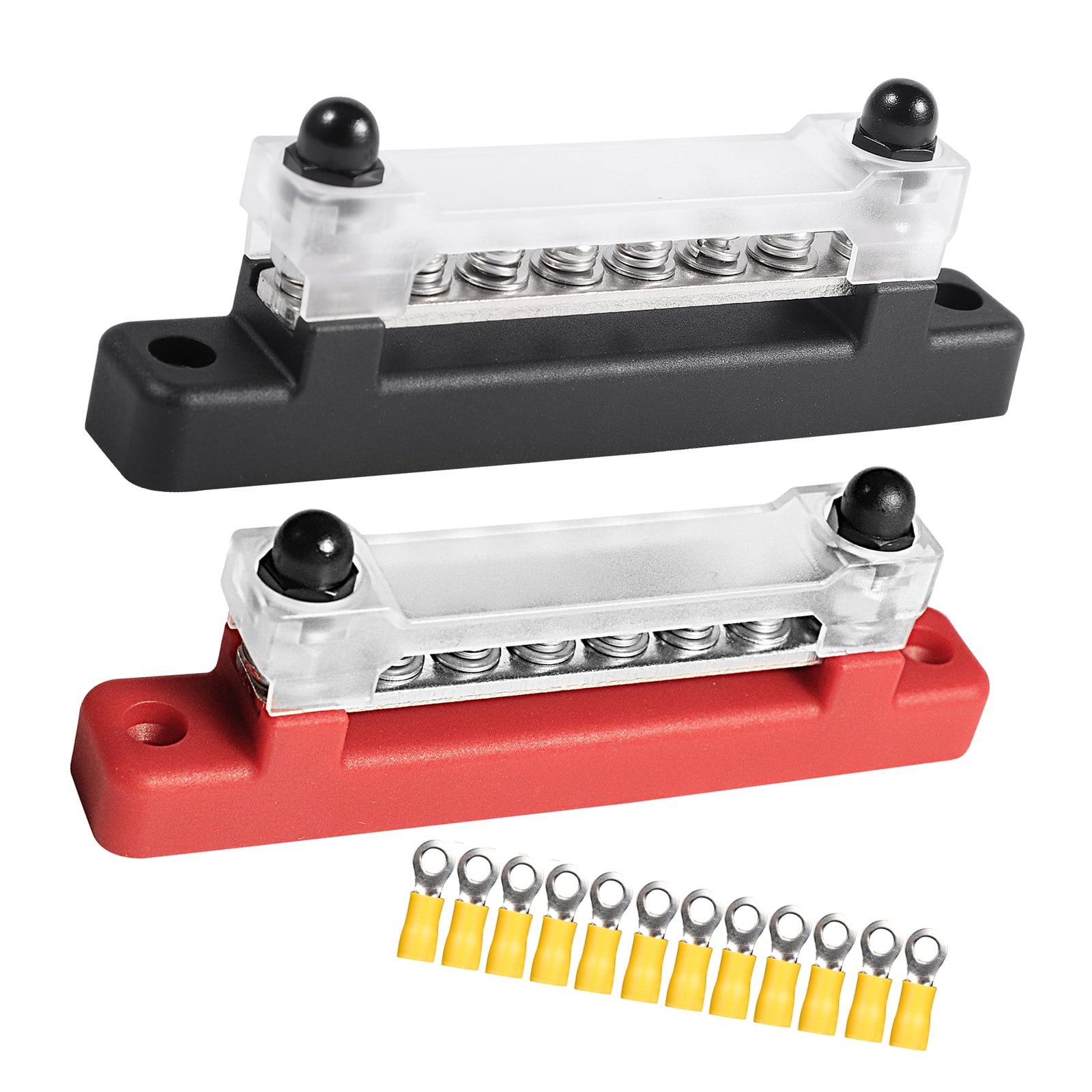 6 Way 48V 150A Bus Bar w/ 12pcs Power Distribution Terminal Block For Car Marine