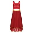 thumbnail image 2 of RUNQHUI Robe Tunique de Danse Sans Manches à Lacets Fendue pour Femmes Bordeaux TTG/3TG, 2 of 7