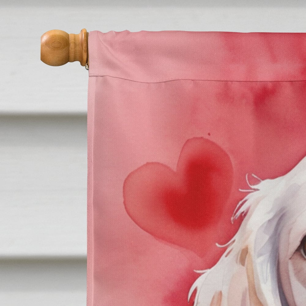 Clumber Spaniel My Valentine House Flag 28 in x 40 in