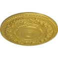 thumbnail image 3 of 33 7/8"OD x 2 3/8"P Rose Ceiling Medallion (Fits Canopies up to 13 1/2"), Hand-Painted Rich Gold, 3 of 5