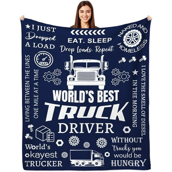 shiyou-Truck Driver Gifts for Men, Truck Driver Appreciation Gifts, Best Gifts for Truck Drivers, Trucker Gift Ideas Throw, Cool Truckers Blanket Gifts for Dad/Truck Lovers 80"" x60