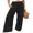 Black, variant on Bagilaanoe Women Cotton Linen Pants Elastic High Waist Wide Leg Palazzo Lounge Smocked Casual Trousers with Pockets