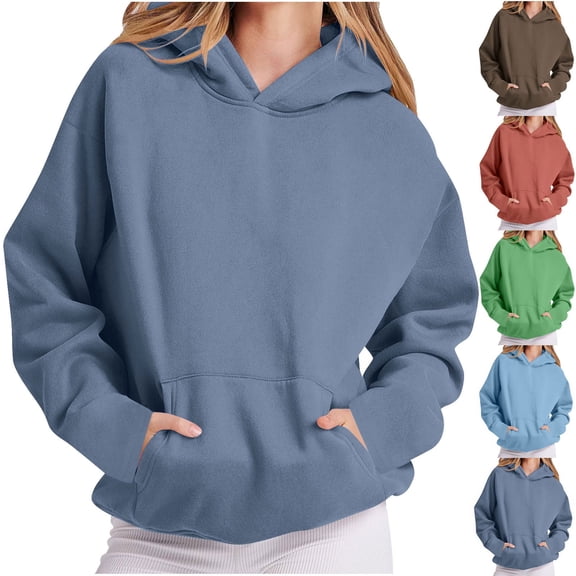 Women's Oversized Hoodies Sweatshirts Pullovers Long Sleeve Fleece Fall Winter Loungewear with Pocket Casual Streetwear Travel Outfits Fashion Essential Gift for Women | Aestivo,Green L