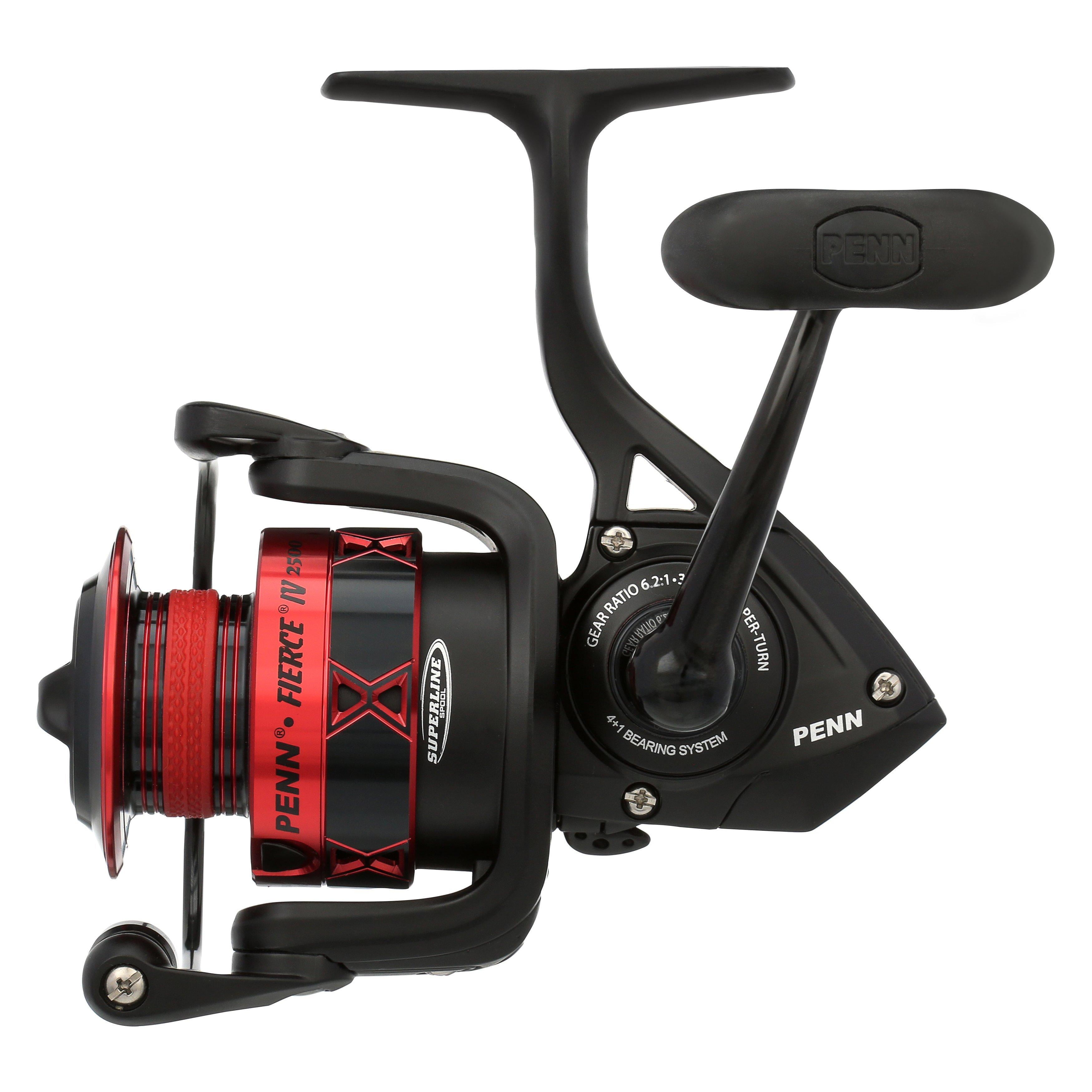 (2 pack) PENN Fierce IV 2500 Spinning Fishing Reel, Full Metal Body, HT-100 Carbon Fiber Drag System