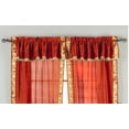 thumbnail image 3 of Lined 2 Gypsy Rod Pocket Curtains w/ Beaded Valance 2 Tiebacks Rust 80W X 84L, 3 of 3