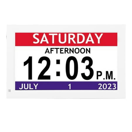Nieyigj 7-Inch Digital Calendar Alarm Clock with Large Display Day and Date, 12 Custom Reminders, Auto Dimming, Desk or Wall Mountable (7 inches / 17.78 cm) for Seniors and Visually Impaired