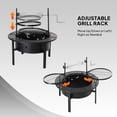 thumbnail image 7 of Segmart Outsides Fire Pits,33inch Outdoor Fire Pit with 2 Cooking Grills & Swivel Grill, Wood Burning Bonfire Pit for Backyard Patio Deck Picnic, Heavy-Duty Steel, 7 of 7