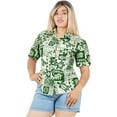 thumbnail image 6 of HAPPY BAY Button Down Shirt for Women Summer Beach Party Short Sleeve Vacation Blouse Shirt Hawaiian T-Shirt Blouses Dress Tee Shirts Tops for Women L Aloha Turtle, Green, 6 of 6