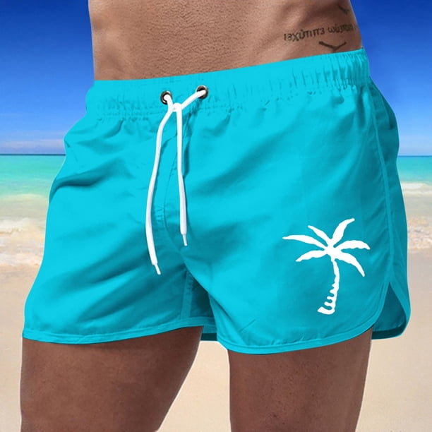 WILLBEST Pantalones Cortos Deportivos de Verano para Hombre, de Talla Grande, A La Moda, Informales, para Viajes, con Estampado de Cocoteros, para Playa