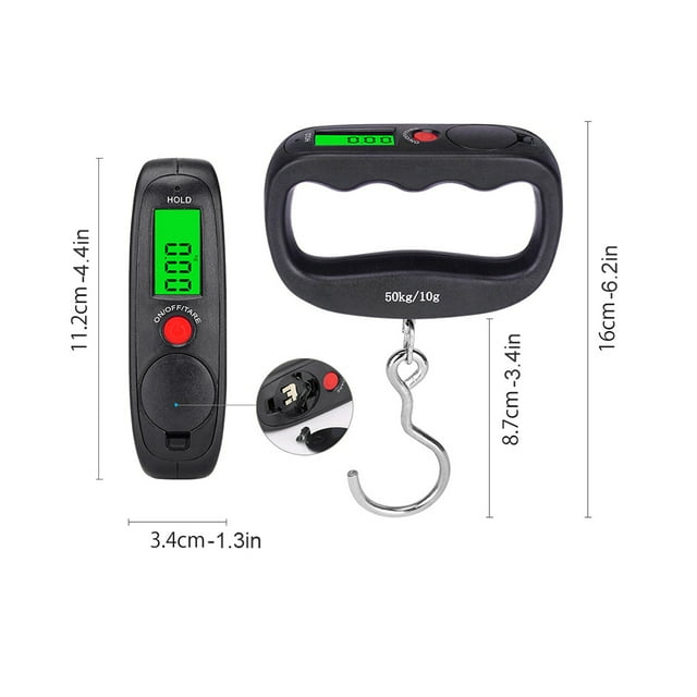 Naiovety Mini báscula para equipaje, pantalla LCD portátil, 50 kg, báscula electrónica ligera de resistencia al impacto para el mercado Accesorios para electrodomésticos negro