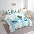 thumbnail image 3 of jejeloiu Happy New Year Bedding Comforter Set 7 Pieces,Girl Christmas Gift Full Bedding Set,Green Xtmas Tree Fitted Sheet Flat Sheet For Child,Ultra Soft Home Decor Reversible, 3 of 8