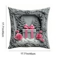 thumbnail image 3 of Neoyler Christmas Decorations Christmas Pillow Covers Soft Fabric Hidden Zipper Festive Printed Patterns Breathable Cozy Accent for Living Room Sofa Bedroom Decor Pink 17.7x17.7in, 3 of 6