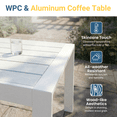 thumbnail image 3 of Cozyhom Patio Outdoor Coffee Table With Aluminum Leg Rectangular Metal, Patio Metal Coffee Table Outdoor Rectangular Table, White, 3 of 9