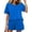 Snorkel Blue, variant on Ekouaer Women's 2 Piece Pajama Sets Short Sleeve Lounge Sets Soft Round Neck Top and Shorts Sleepwear