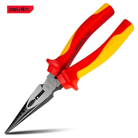 

Clearance!Deli DL512108 Labor-Saving Needle Nose Pliers With Insulated Handle Can Withstand Voltage 1000V Wire Cutter Plier Hand Tools