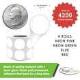 thumbnail image 3 of Circle Dots Stickers Label Rolls in 4 Assorted Colors - Round Labels for Inventory Labeling 19mm - 4200 Pack by Royal Green, 3 of 11