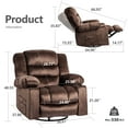 thumbnail image 7 of Aukfa Oversized Rocker Massage Chair,Swivel Manual Recliner Chair for Living Room, Heating,Velvet,Brown, 7 of 7