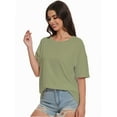 thumbnail image 3 of Women's Crew Neck Short Sleeve T-Shirts - Summer Casual Tee Tops, Lightweight Comfort Fit, 3 of 6
