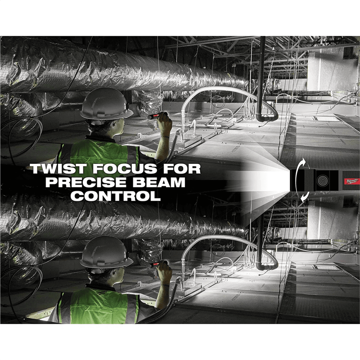 Milwaukee Tool REDLITHIUM USB 1100L Twist Focus Flashlight