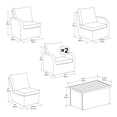 thumbnail image 3 of CorLiving Brisbane 6 Piece Rust Resistant Wicker Outdoor Conversation Set, 3 of 9