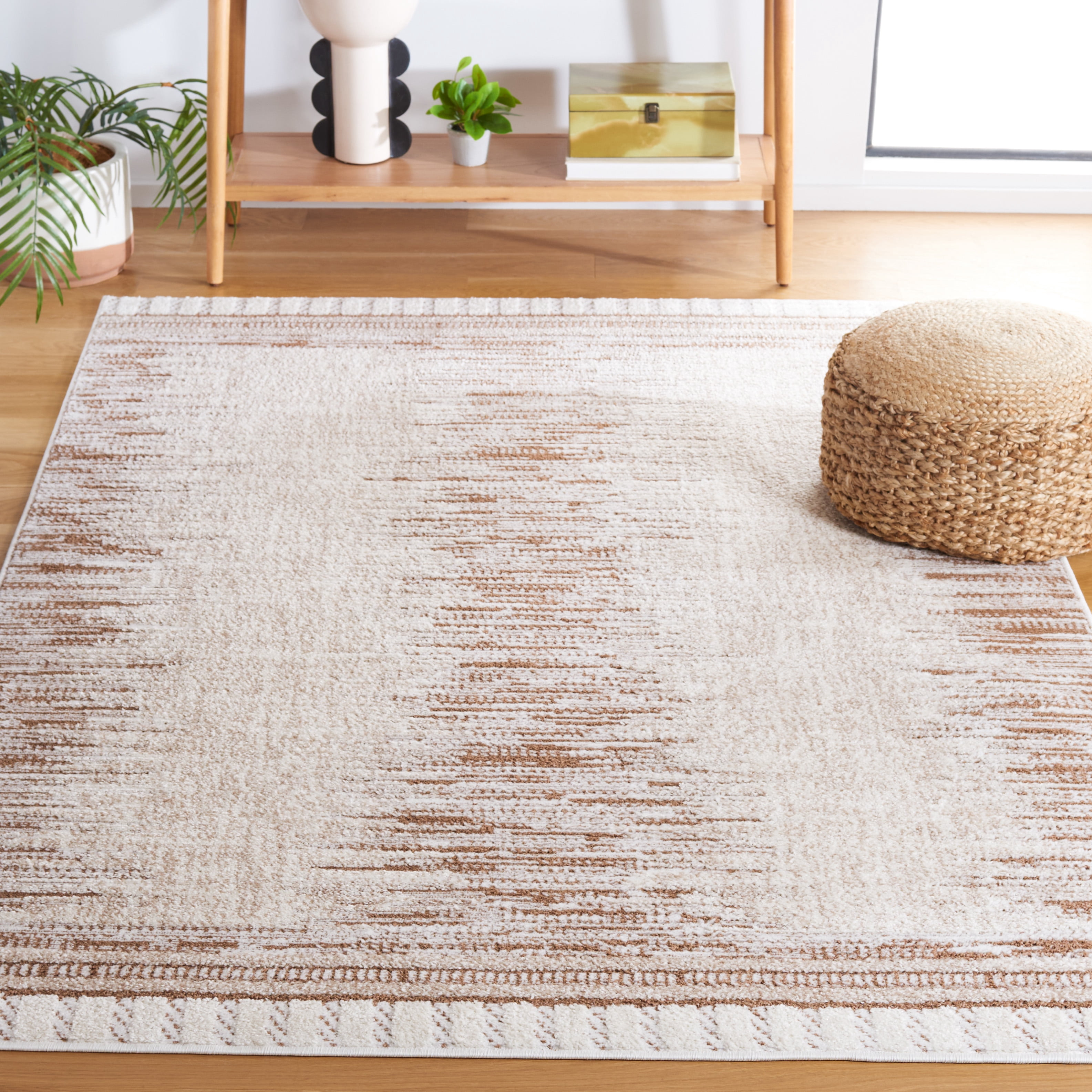 SAFAVIEH Alamo Keila Abstract Area Rug, Taupe/Ivory, 4' x 6'