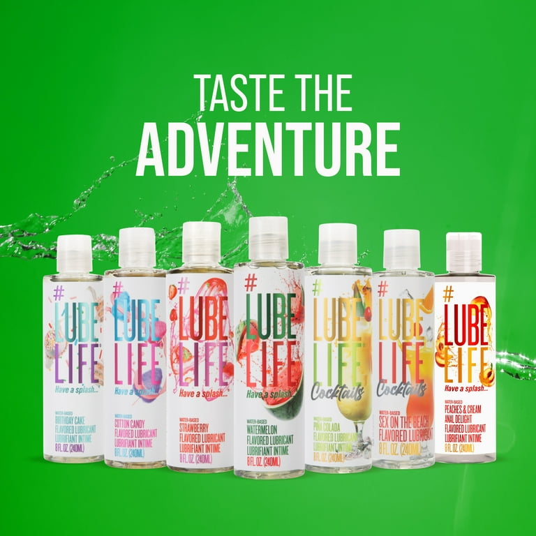 2 pack) LUBELIFE Watermelon Flavored Lubricant For Sex, Paraben-Free Water-Based  Lube, 8 fl oz