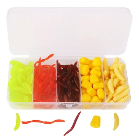 TRINGKY 160Pcs Fishing Wacky Rigs Silicone Lures Soft Worms Wacky Rigs Worms Baits