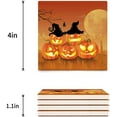 thumbnail image 3 of FMSHPON Halloween Theme Pumpkin Pattern Set of 8 Coaster for Drinks, Absorbent Ceramic Stone Coasters Cup Mat with Cork Base for Home Kitchen Room Coffee Table Bar Decor, 3 of 4