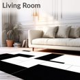 thumbnail image 2 of Flatwoven High Traffic Area Rug, Elegant Black Kitchenware with Modern Geometric Design, Non Slip, Stain Resistant, Washable Area Rugs for Living Room, Bedroom(Black, 4X6), 2 of 8