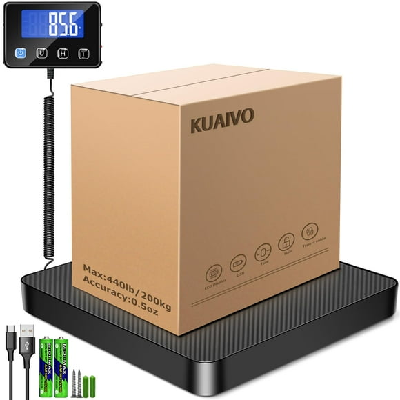 Báscula de envío KUAIVO 200 kg/10 g de alta precisión con retención/tara