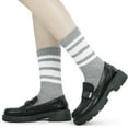 thumbnail image 4 of YooGuoGuo Striped Crew Socks Women - Retro Novelty Socks - Stretchy Casual Athletic Cotton Sock Size 5-11, 4 of 6