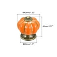 thumbnail image 2 of Ceramic Drawer Knobs, 3Pcs Pumpkin Shape Handles Pulls 40mm/1.57" Dia. W Screws, Orange, 2 of 5