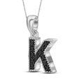 thumbnail image 2 of JewelersClub Black Diamond Accent Sterling Silver A TO Z Initial Pendant, 18", 2 of 4