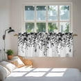 thumbnail image 4 of Grey Eucalyptus Tier Curtains, Gradient Retro Watercolor Leaves Light Filtering Kitchen Curtains, 2Pcs Rod Pocket Half Window Treatments Panels for Sink Cafe Cabinet Camper 27.5x24 Inches, 4 of 9