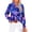 Royal Blue, variant on FreshPretty Womens V Neck Floral Long Sleeve Tops Summer Casual Loose Puff Sleeve Chiffon Boho Work Blouse Dressy T Shirts