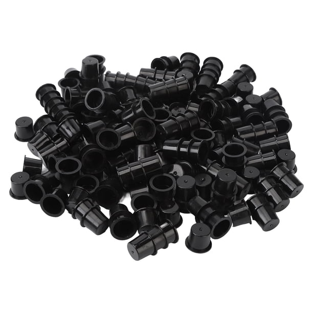 1000 tapas de plástico desechables para tinta de tatuaje, color negro, L