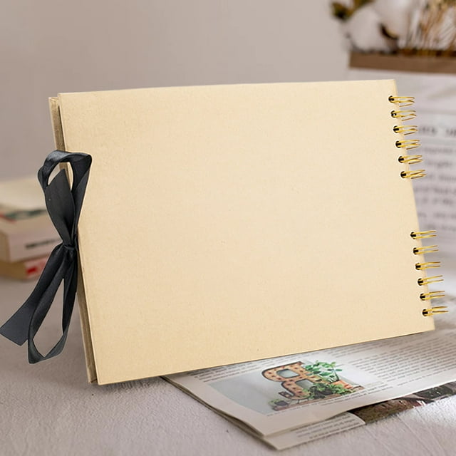 Xihbxyly Álbum de Fotos, Álbum de Recortes Fácil de Abrir y Cerrar, Carpeta de Recuerdos con Lazo Decorativo, Organizador de Recuerdos Duradero con Circlip, Registro de Eventos de Aniversario de Viaj