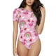 thumbnail image 1 of Fotbe Cute Flamingo Body de Mujer con Cuello Redondo y Mangas Cortas, Sin Mangas Ajustado, Suave, Cómodo y Básico-Large, 1 of 7
